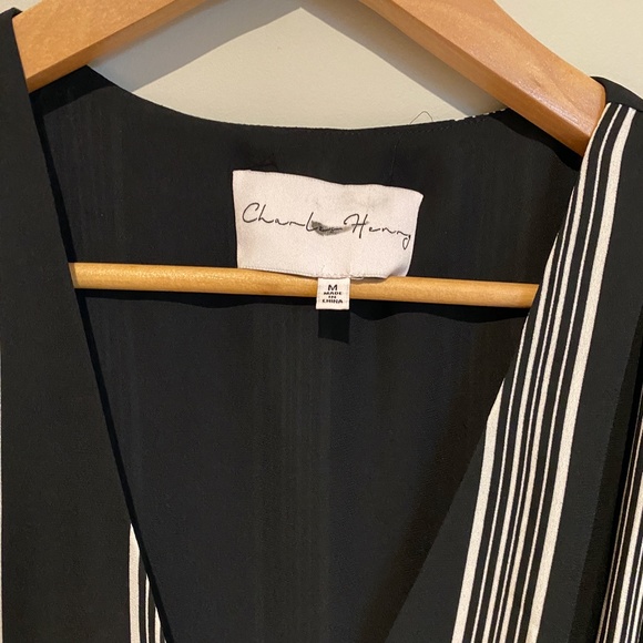 Charles Henry Womens Black & White Striped Dress - Picture 4 of 6